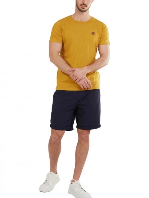 tricou cu maneci scurte pt. barbati Fundango Jaggy Structured T-Shirt galben 4