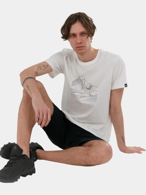 tricou cu maneci scurte pt. barbati Fundango Mountain Graphic-T alb 5