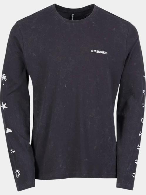 tricou cu maneci lungi pt. barbati Fundango Essential Graphic Long-T negru 9