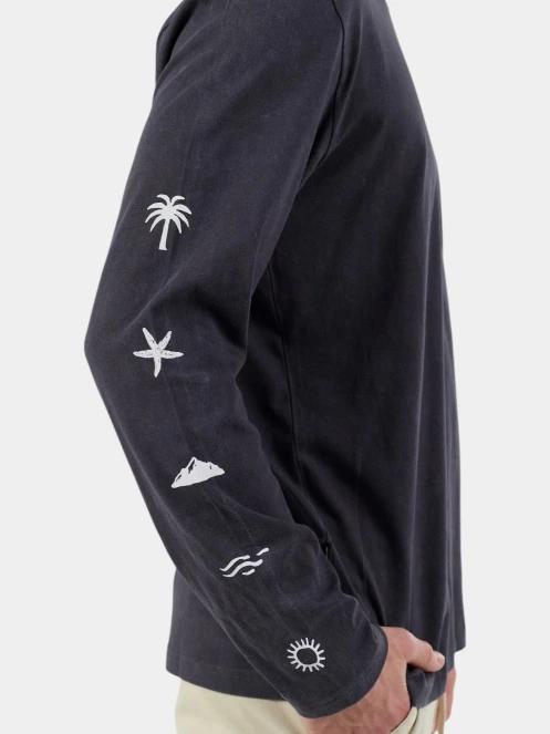 tricou cu maneci lungi pt. barbati Fundango Essential Graphic Long-T negru 7