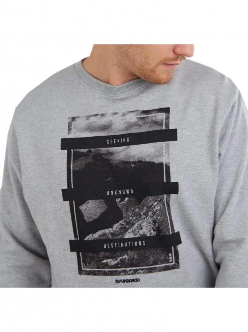pulover pt. barbati Fundango Warren Sweatshirt gri 4