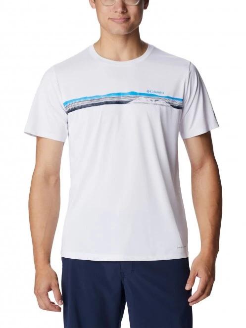 tricou pentru sport, cu maneci scurte pt. barbati Columbia Columbia Hike Graphic SS Tee alb 2