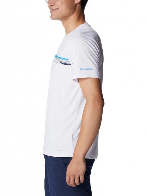 tricou pentru sport, cu maneci scurte pt. barbati Columbia Columbia Hike Graphic SS Tee alb 3