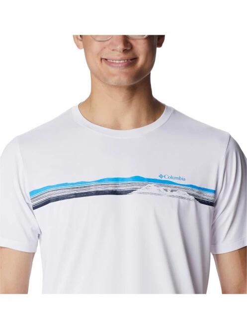 tricou pentru sport, cu maneci scurte pt. barbati Columbia Columbia Hike Graphic SS Tee alb 5