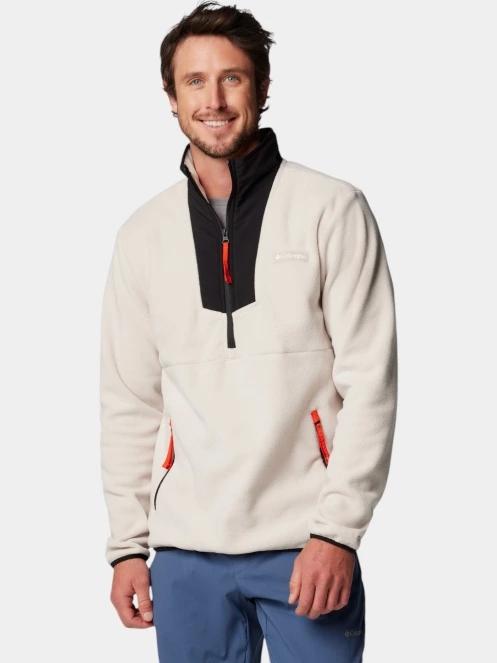 pulover polar pt. barbati Columbia Sequoia Grove Half Zip Fleece nisip 2