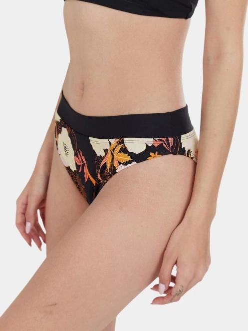 chiloti bikini pt. femei Fundango Sahara Mid Waist Full Bottom negru 2