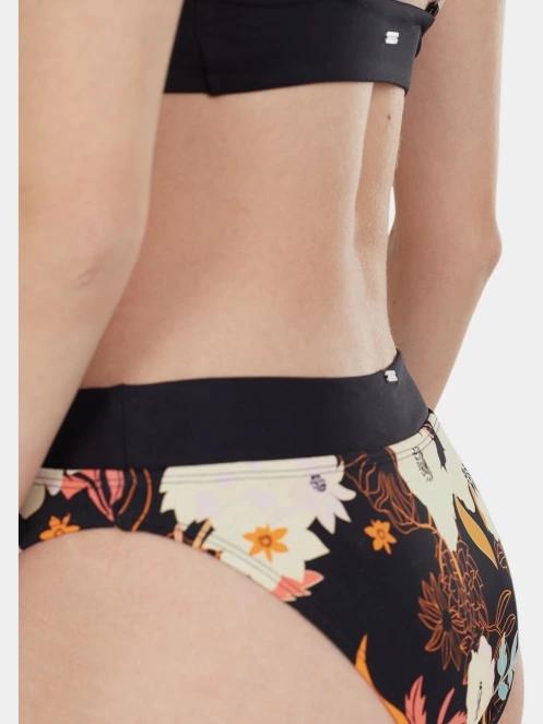 chiloti bikini pt. femei Fundango Sahara Mid Waist Full Bottom negru 4