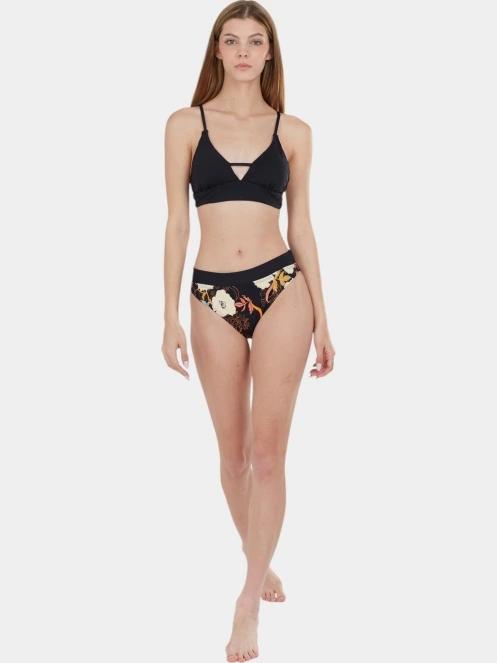 chiloti bikini pt. femei Fundango Sahara Mid Waist Full Bottom negru 5