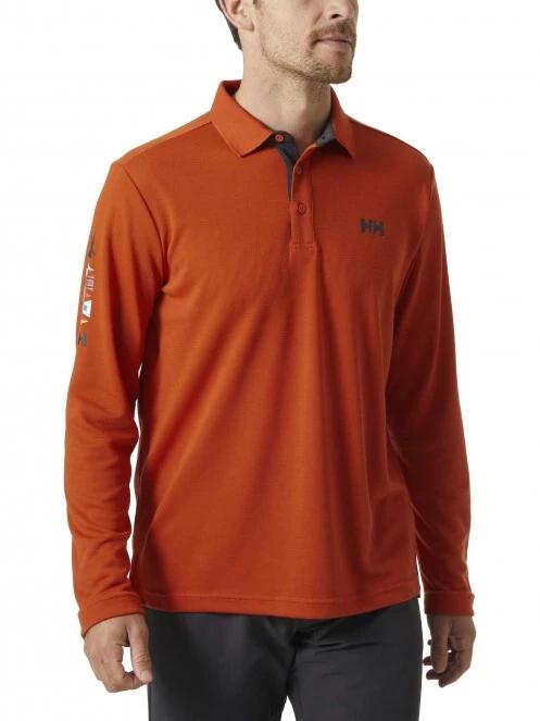 tricou cu guler pt. barbati Helly Hansen Skagerrak Quickdry Rugger portocaliu 2