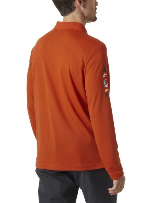 tricou cu guler pt. barbati Helly Hansen Skagerrak Quickdry Rugger portocaliu 3