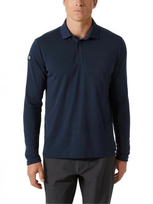 tricou cu maneci lungi si guler pt. barbati Helly Hansen Skagerrak Quickdry Rugger albastru inchis 2