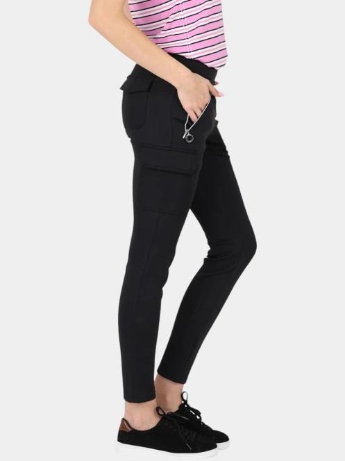 pantaloni de strada cu buzunare laterale pt. femei Luhta Luhta Ino negru 3