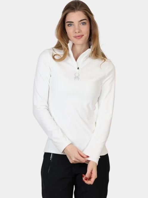 pulover polar pt. femei Spyder Shimmer Bug 1/2 Zip alb 2
