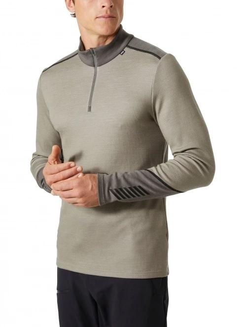 top lenjerie de corp pt. barbati Helly Hansen Lifa Merino Midweight 1/2 Zip gri 2