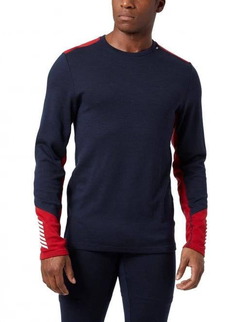 top lenjerie de corp pt. barbati Helly Hansen Lifa Merino Midweight Crew albastru inchis 2