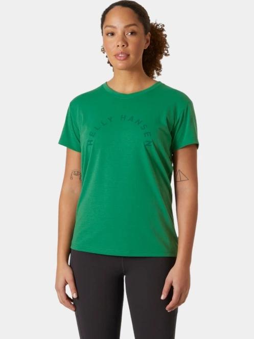 tricou cu maneci scurte pt. femei Helly Hansen W Skog Graphic Tee verde 2