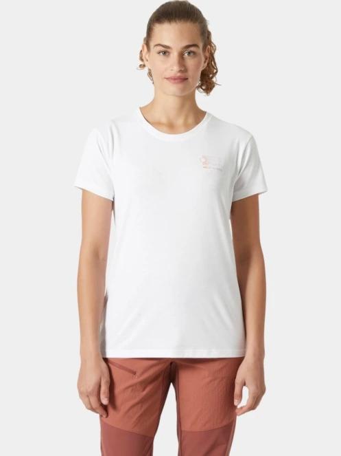 tricou cu maneci scurte pt. femei Helly Hansen W Skog Graphic Tee alb 2