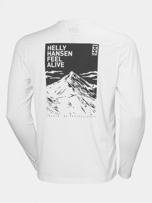tricou cu maneci lungi pt. barbati Helly Hansen Skog Graphic Ls Tee alb 7