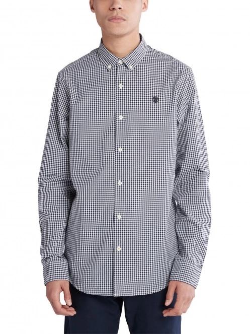 camasa cu maneci lungi pt. barbati Timberland Micro Gingham Poplin Shirt albastru inchis 2