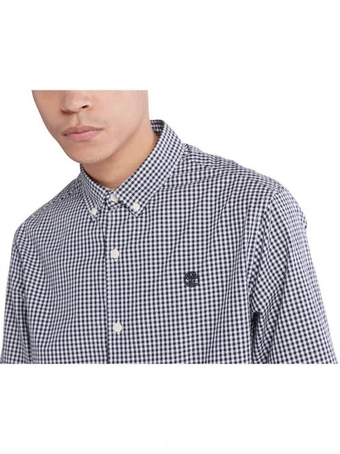 camasa cu maneci lungi pt. barbati Timberland Micro Gingham Poplin Shirt albastru inchis 6