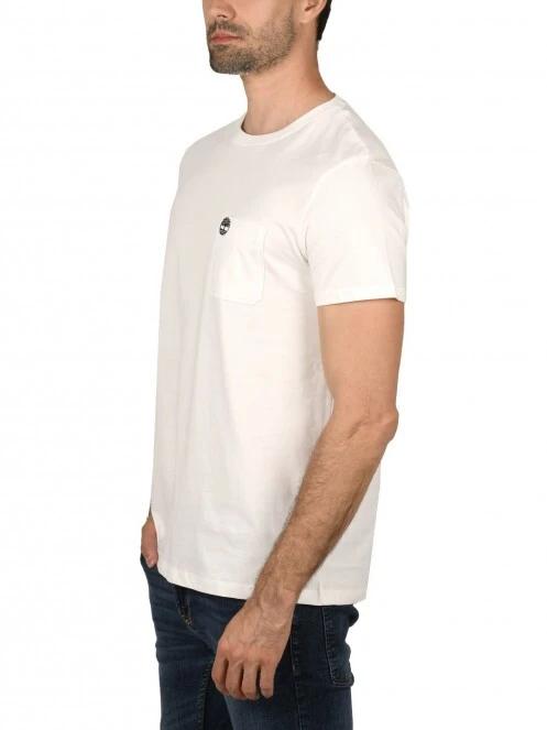 tricou cu maneci scurte pt. barbati Timberland SS Dun-Riv Pocket T alb 3