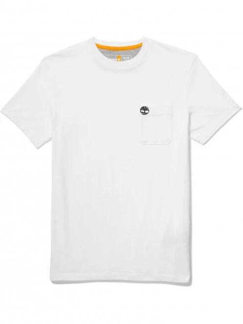 tricou cu maneci scurte pt. barbati Timberland SS Dun-Riv Pocket T alb 6