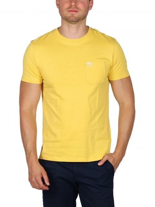 tricou cu maneci scurte pt. barbati Timberland Chest Pocket Ss Tee galben 2