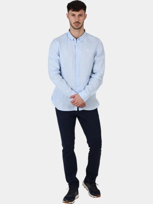 camasa cu maneci lungi pt. barbati Timberland Linen Shirt albastru deschis 6