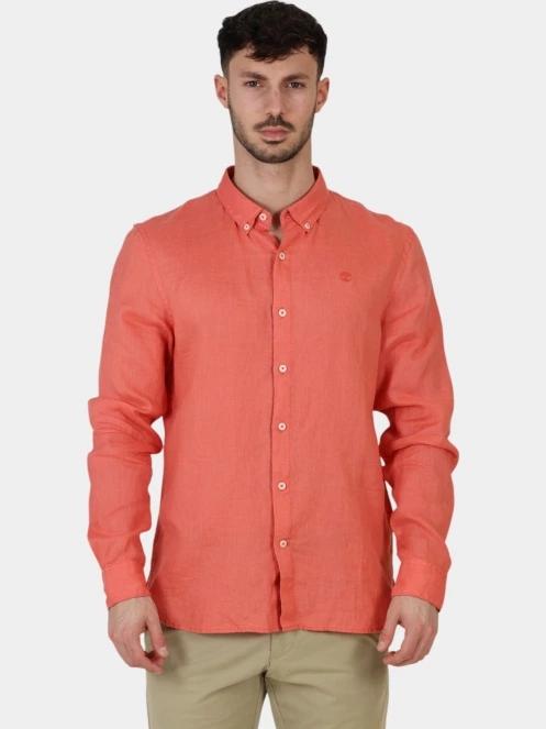 camasa cu maneci lungi pt. barbati Timberland Linen Shirt portocaliu 2