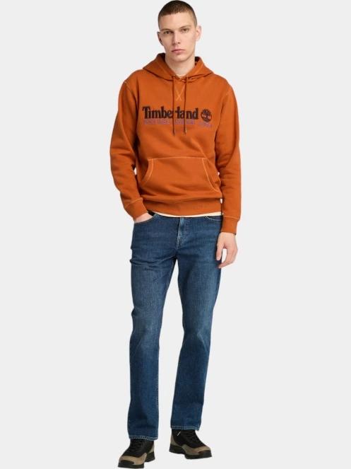 pulover cu gluga pt. barbati Timberland 1973 Embroidery Logo Hoodie maro 4