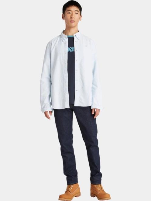 camasa cu maneci lungi pt. barbati Timberland Oxford Shirt albastru deschis 4