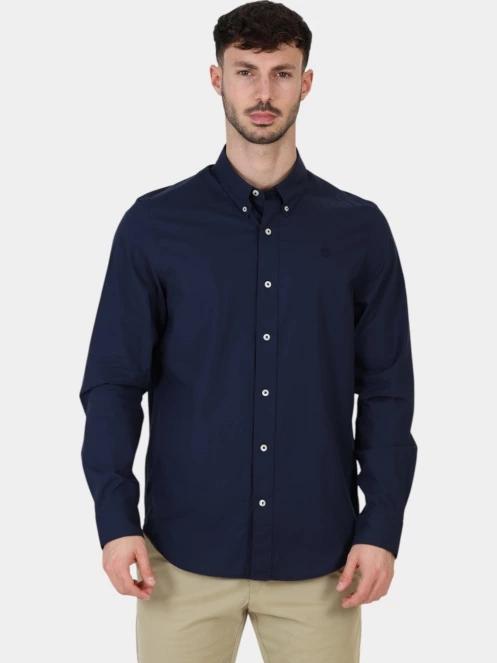 camasa cu maneci lungi pt. barbati Timberland Long Sleeve Stretch Poplin Shirt albastru inchis 2