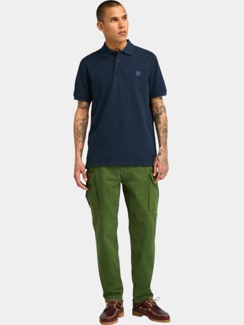 tricou cu guler pt. barbati Timberland Pique Short Sleeve Polo albastru inchis 4