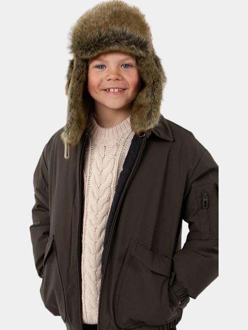 caciula cu urechi Barts Rib Bomber Kids maro 3