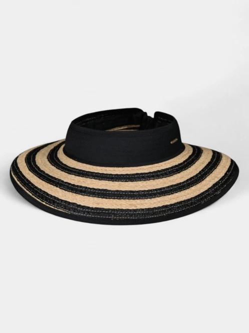 palarie de paie pt. femei Barts Tambou Visor negru 2