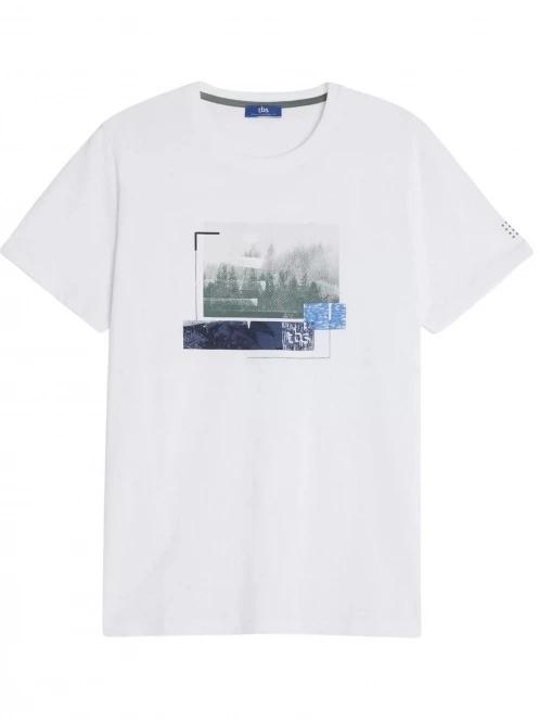 tricou cu maneci scurte pt. barbati TBS Caseytee alb 4