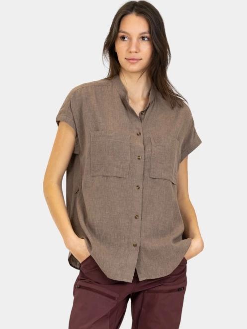 camasa cu maneci scurte pt. femei Fjallraven Övik Hemp Shirt SS W maro 2