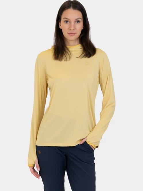 pulover cu gluga pt. femei Fjallraven Abisko Sun-hoodie W galben 2