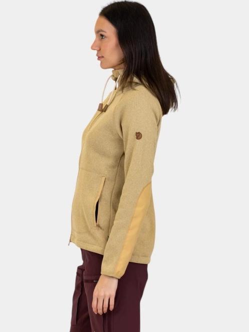 pulover cu gluga pt. femei Fjallraven Övik Fleece Hoodie W nisip 3