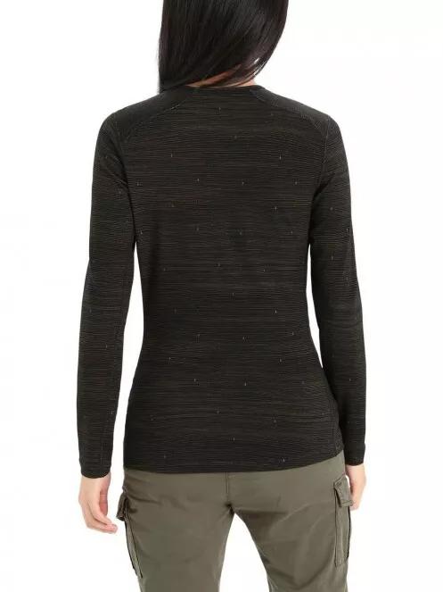 top lenjerie de corp pt. femei Icebreaker Women 200 Oasis LS Crewe Ski Tracks negru 3
