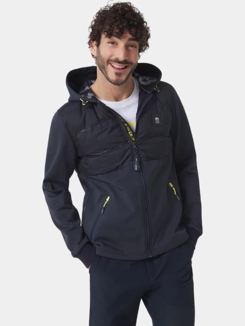 pulover cu gluga pt. barbati TBS Ilanozip albastru inchis 2