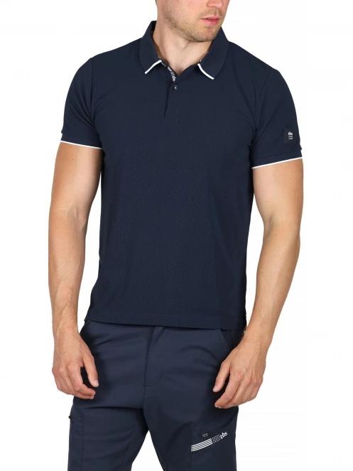 tricou cu guler pt. barbati TBS Mancepol albastru inchis 2