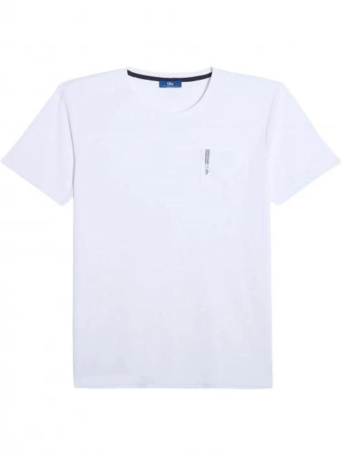 tricou cu maneci scurte pt. barbati TBS Mancetee alb 2