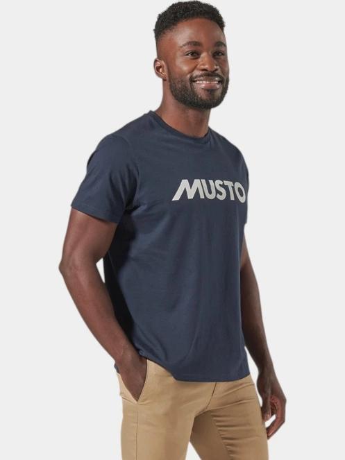 tricou cu maneci scurte pt. barbati Musto M Musto Logo Ss Tee albastru inchis 3