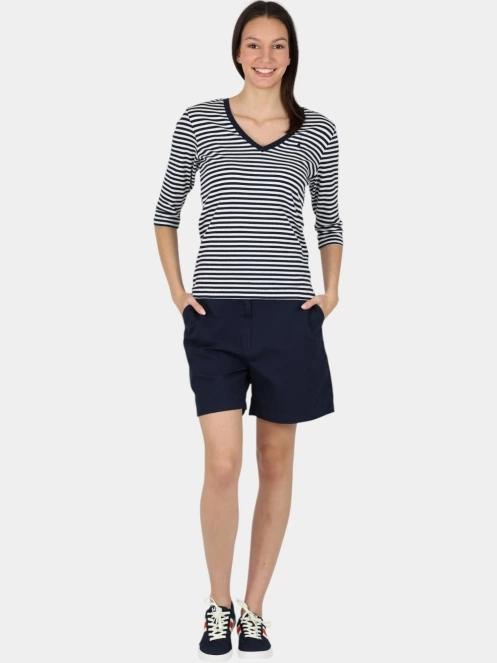 tricou cu maneci scurte pt. femei Musto W Classic V-Neck Stripe Tee albastru inchis 5