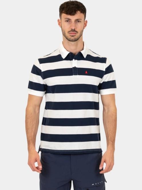 tricou cu guler pt. barbati Musto M Original Striped Ss Polo albastru inchis 2