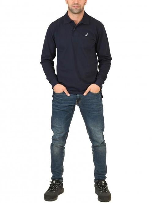 tricou cu maneci lungi pt. barbati Nautica Briar LS Polo Shirt albastru inchis 5