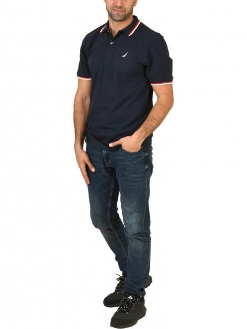 tricou cu guler pt. barbati Nautica Platte Polo Shirt albastru inchis 5