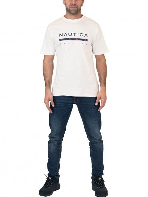 tricou cu maneci scurte pt. barbati Nautica Lorkan T-Shirt alb 5