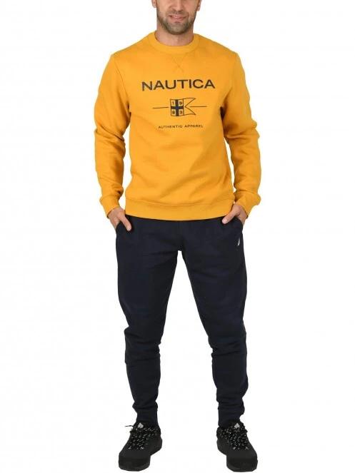 pulover pt. barbati Nautica Tucker Sweatshirt galben 5